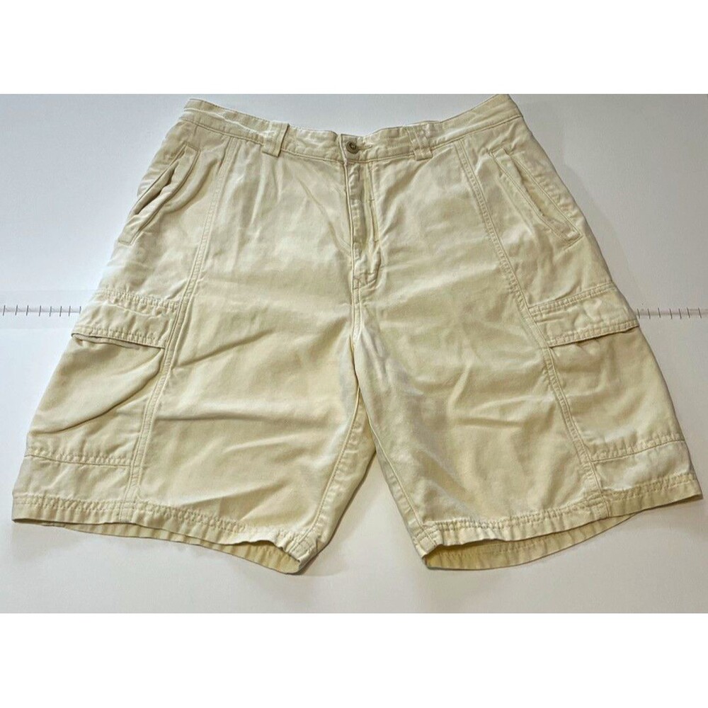 Tommy Bahama Mens Beige Cargo Shorts RELAX LINE Cotton Lyocell Twill Pockets